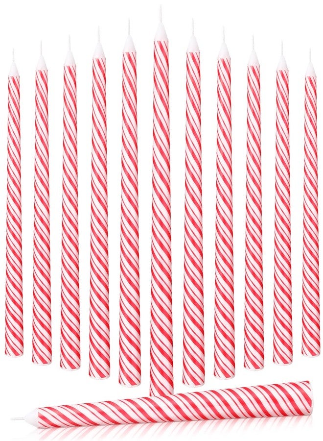 Tujoe 12 Pcs Christmas Taper Candles Snowflake Decor Burning 10 Inch Tall Snowflake Candles Set for Christmas Gift Xmas Dinner Party Table Decoration - Image 1